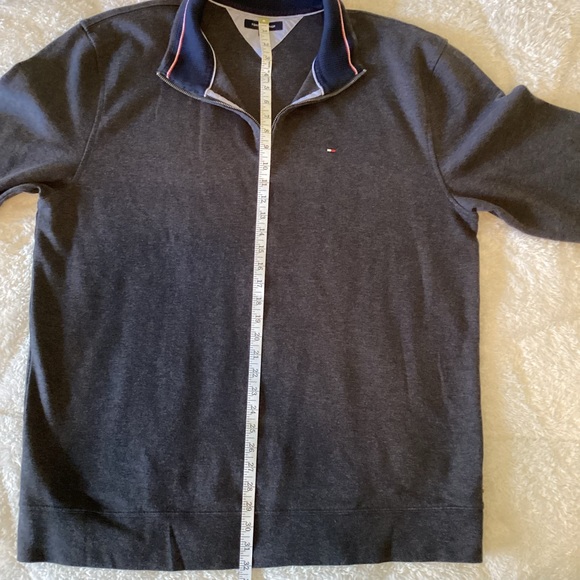 Men’s Tommy Hilfiger Charcoal Gray Long Sleeve 1/4 zip Pullover XXL - Picture 9 of 10